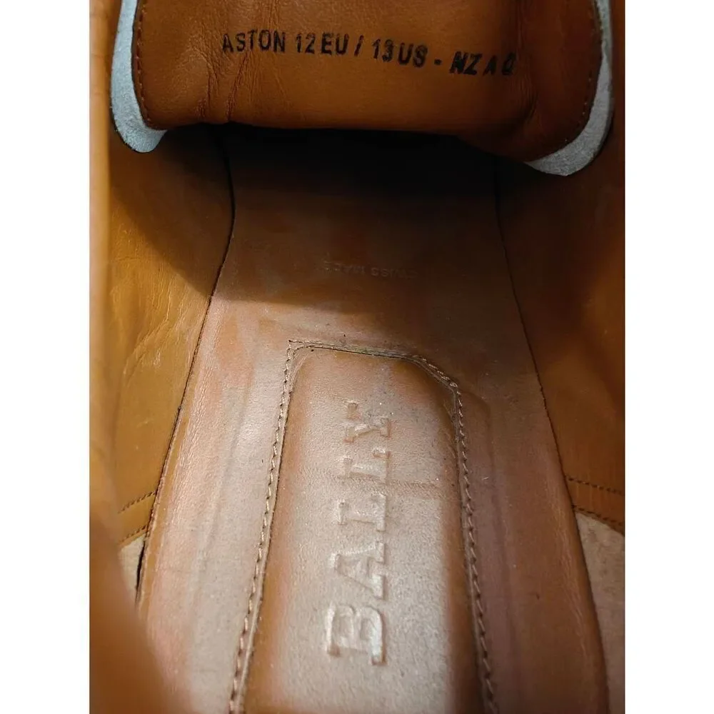 Bally Aston Suede Leather Running Sneaker Red Maroon Cream Men’s Size 13 Shoes